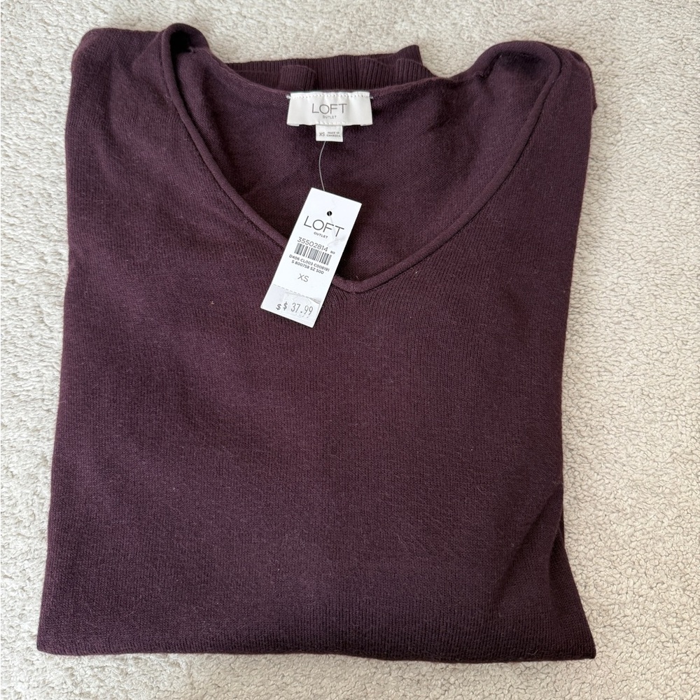 LOFT Deep Purple Knit Top
